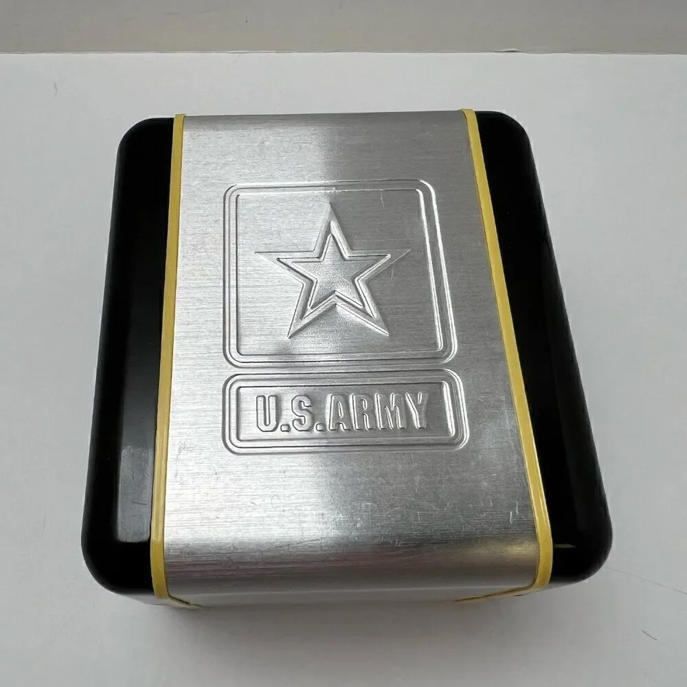 U.S. Army Watch Leather Stainless Steel Water Resistant US/1024 6P29 Hard Case